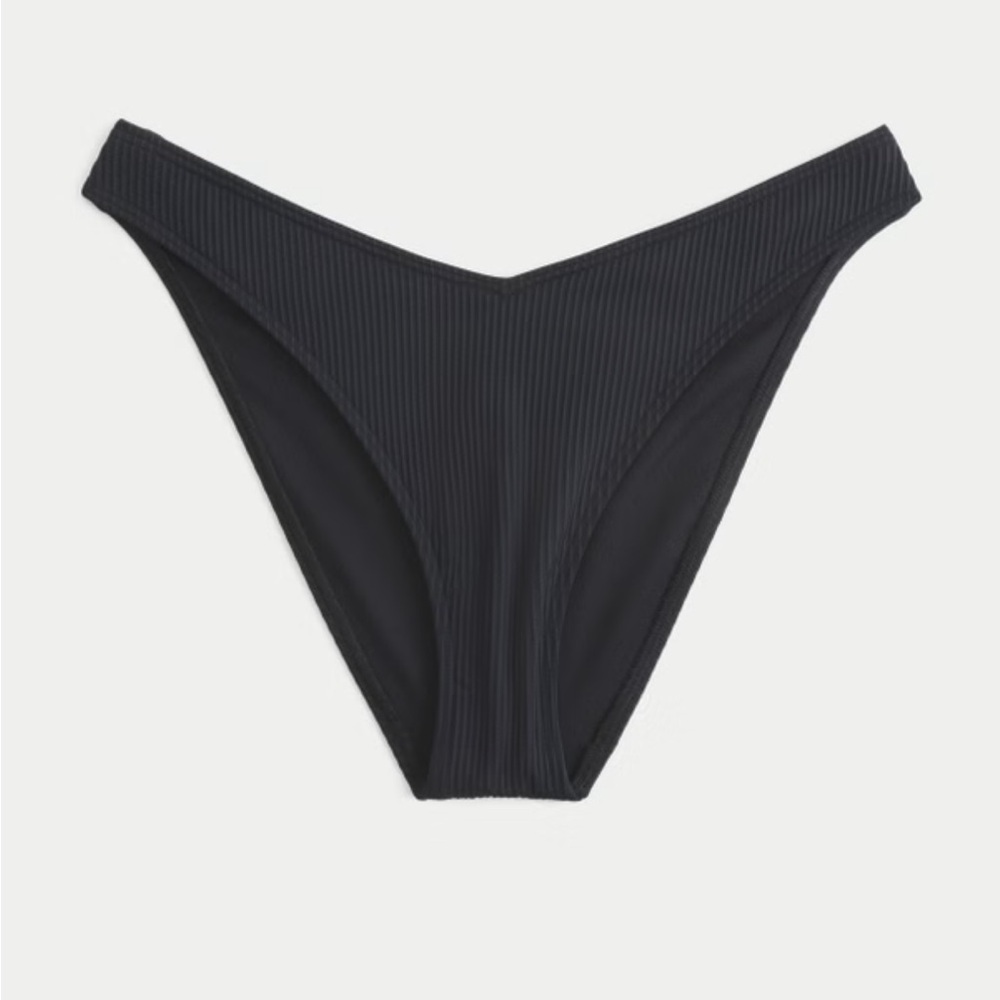 Hollister Ribbed Black Cheeky Bikini Bottom
